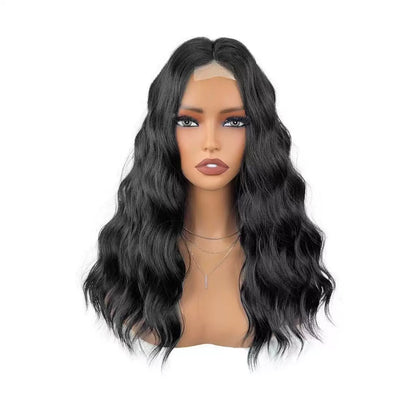 Long wavy lace front wig in chocolate brown