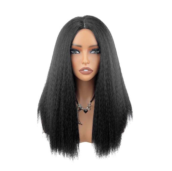 Kinky Straight Long Wig – Lifestyle Model Wearing Display