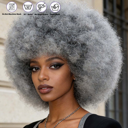 Big Afro Wig – Natural Black lifestyle and mannequin view