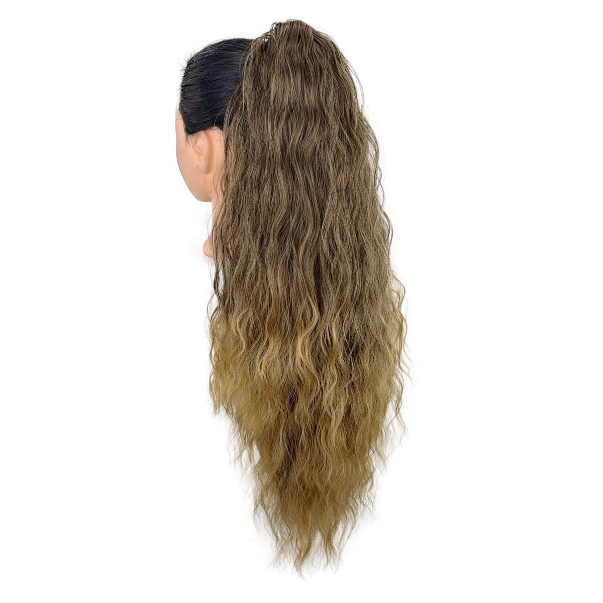 Wavy curly ponytail extension multiple color styles on models