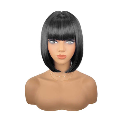 Short black bob wig – real wear inspiration collage