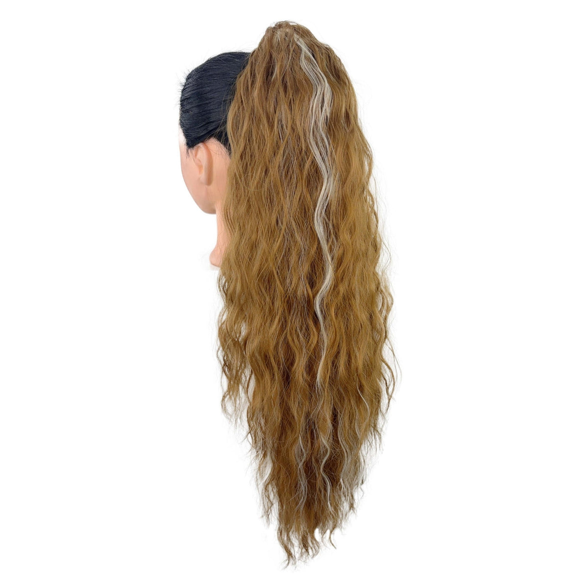 Wavy curly ponytail extension product detail view