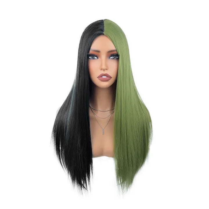 Long Straight Wig - Jet Black, lifestyle model shot front