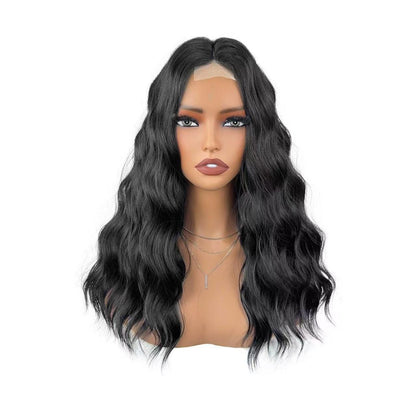 Long wavy lace front wig in mocha blonde highlight